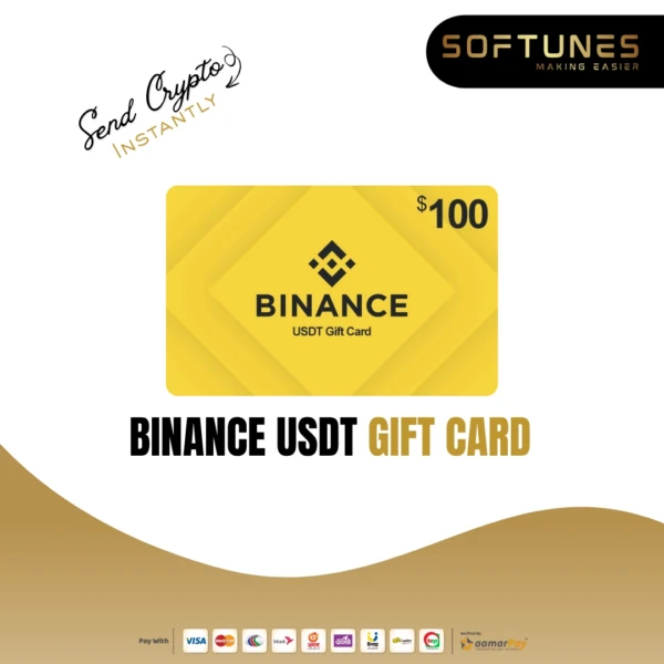 Binance USDT Gift Card for Bangladesh users to send and receive crypto instantly through Softunes digital service