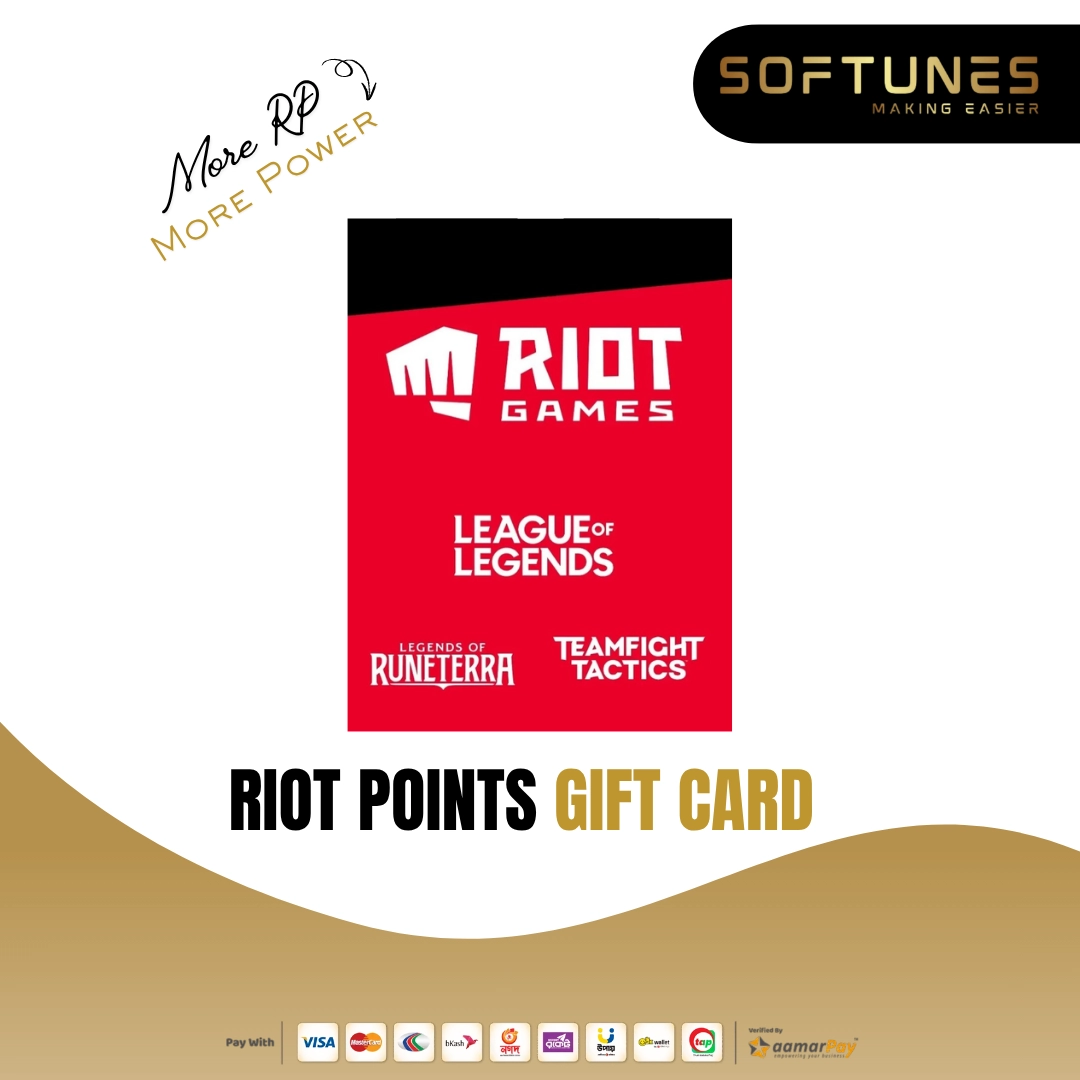 Riot Points Gift Card for Bangladesh gamers to unlock champions, skins, and in-game items through Softunes