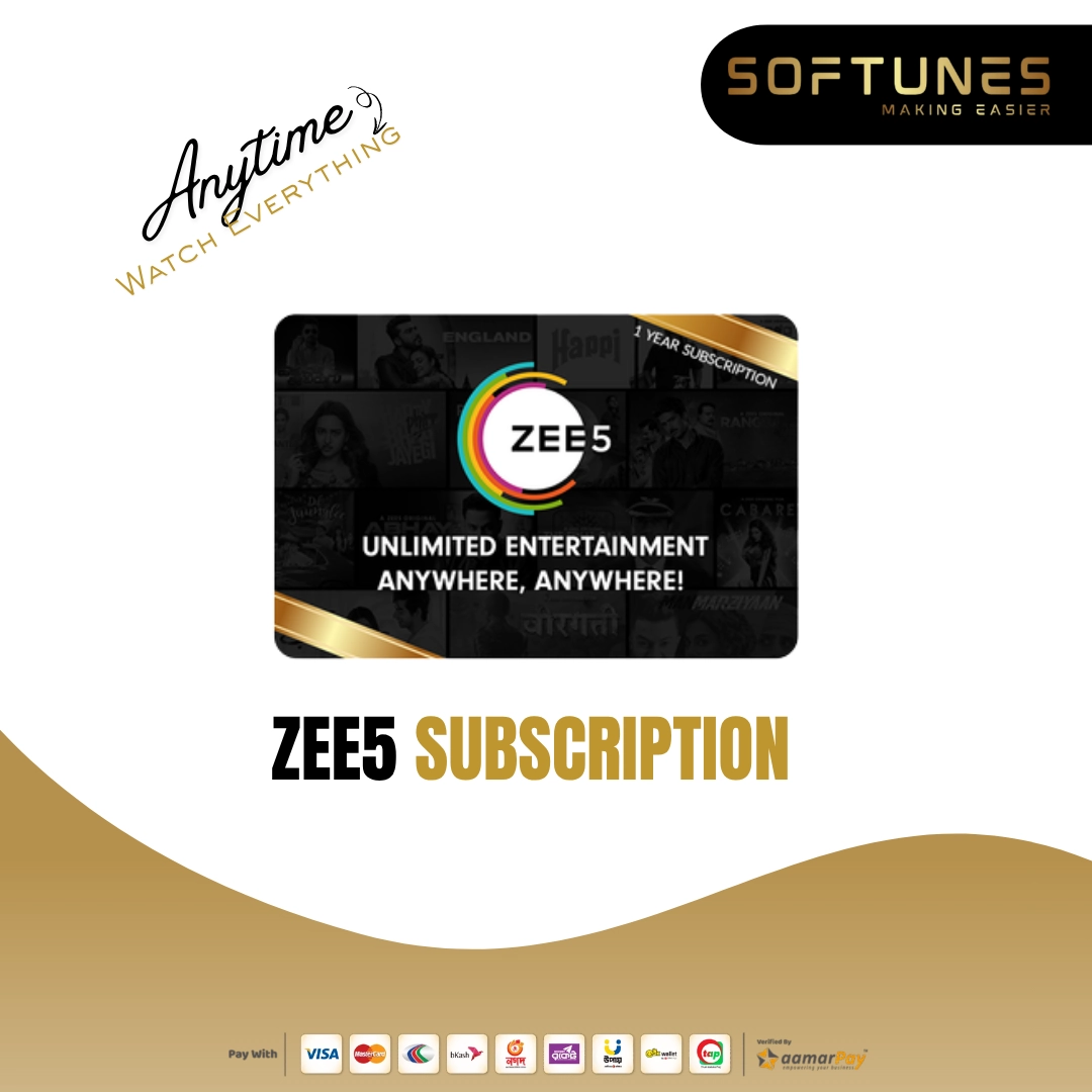 ZEE5 premium subscription for Bangladesh viewers offering ad-free movies, series, and exclusive content through Softunes
